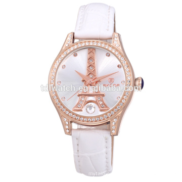 SKONE 9362 Fashion ladies Leather Watches with Eiffel Tower pattern